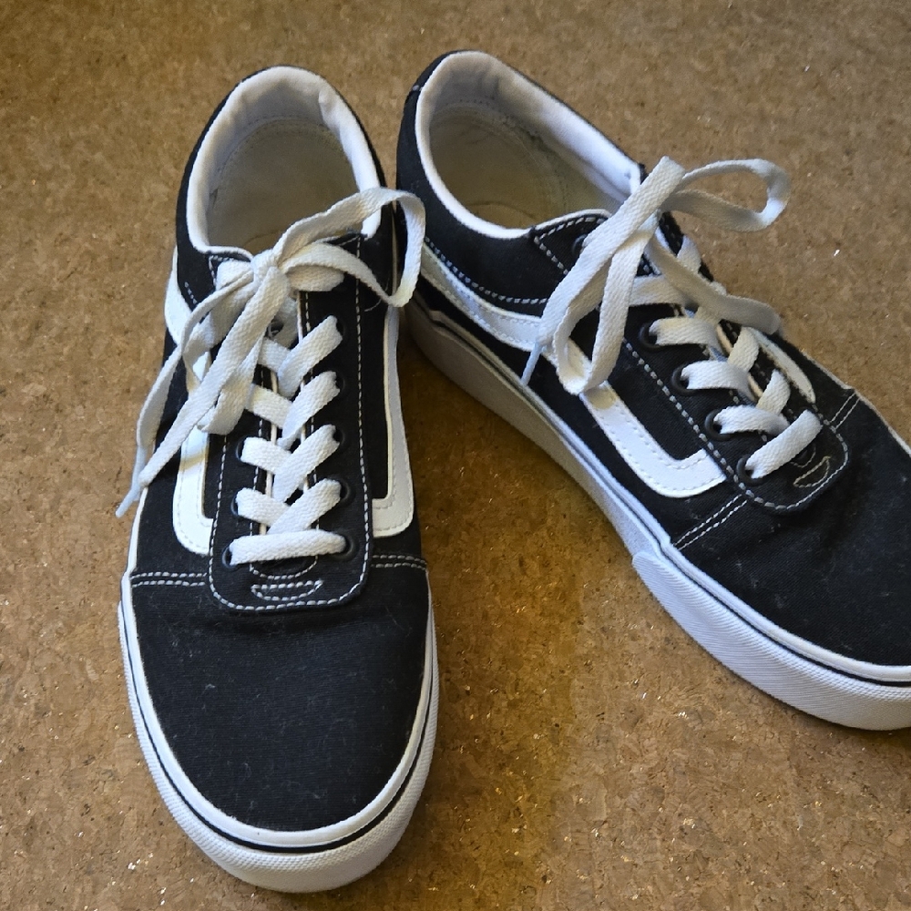 Classic Black and White Lace-Up Sneakers